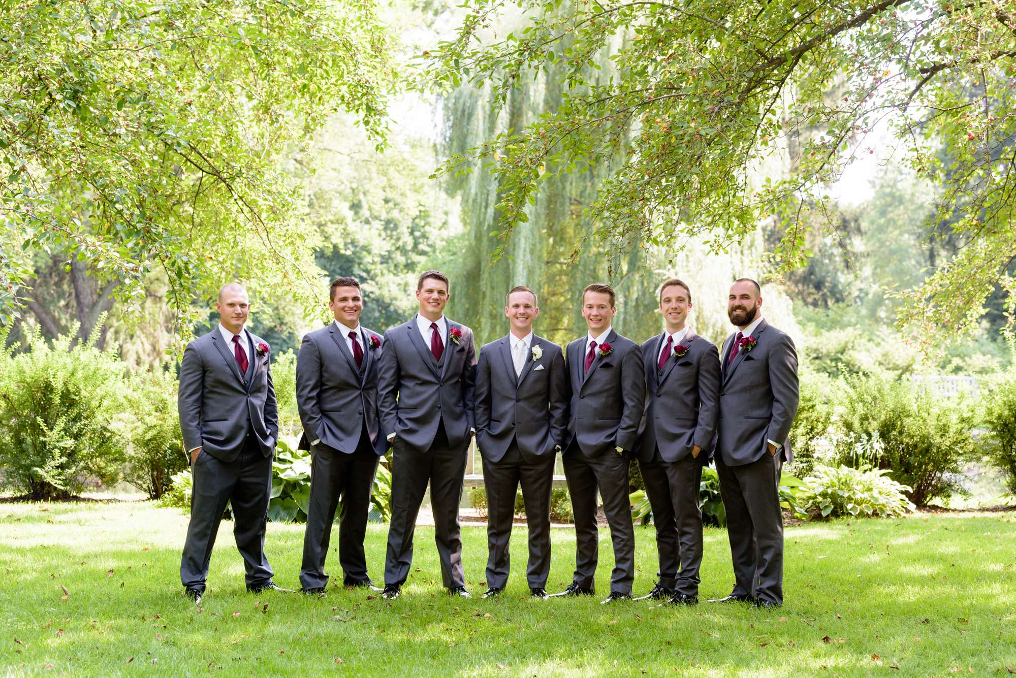 Groomsmen portraits on the campus St Mary's College