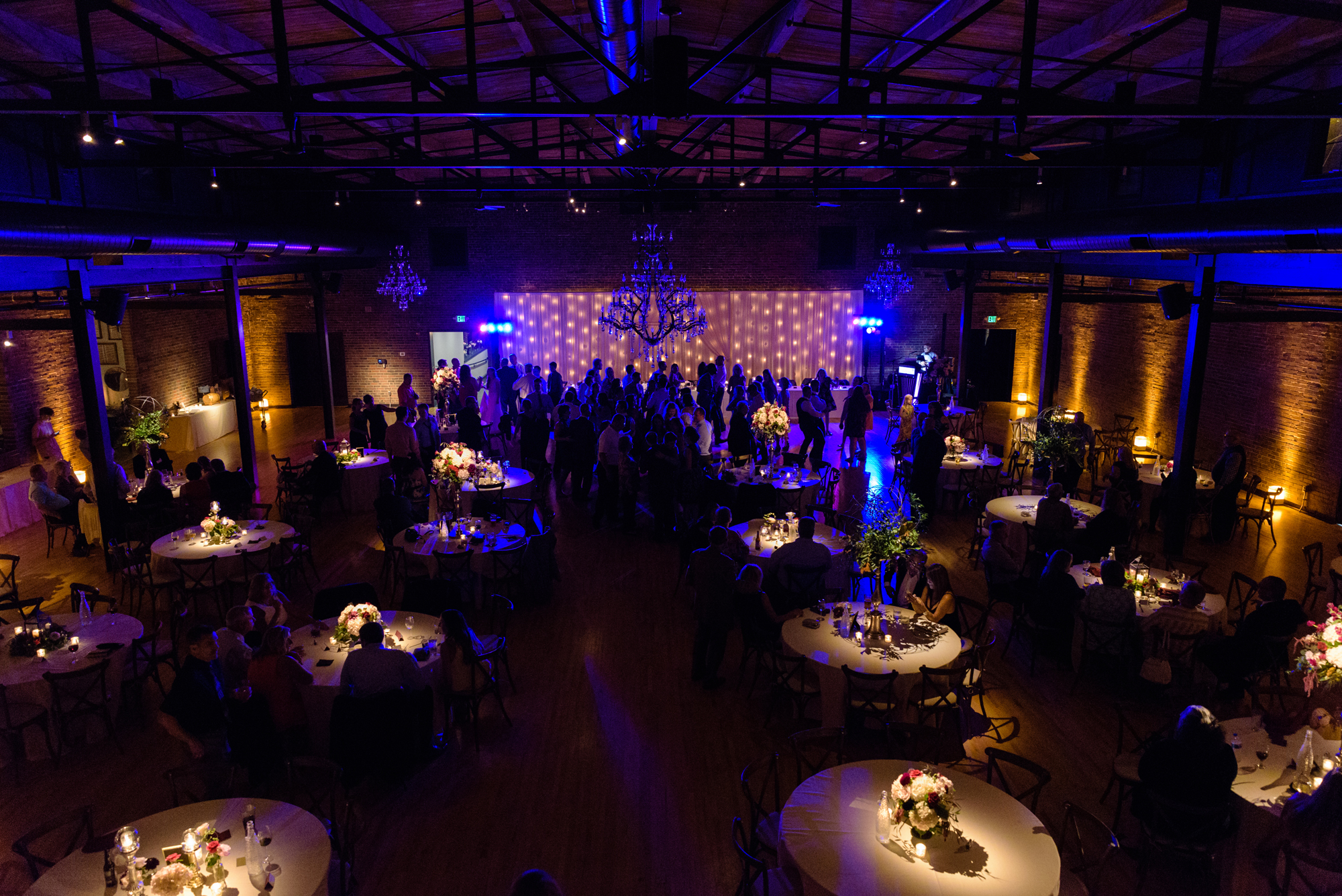 Open Dance floor at a Wedding Reception at the Armory