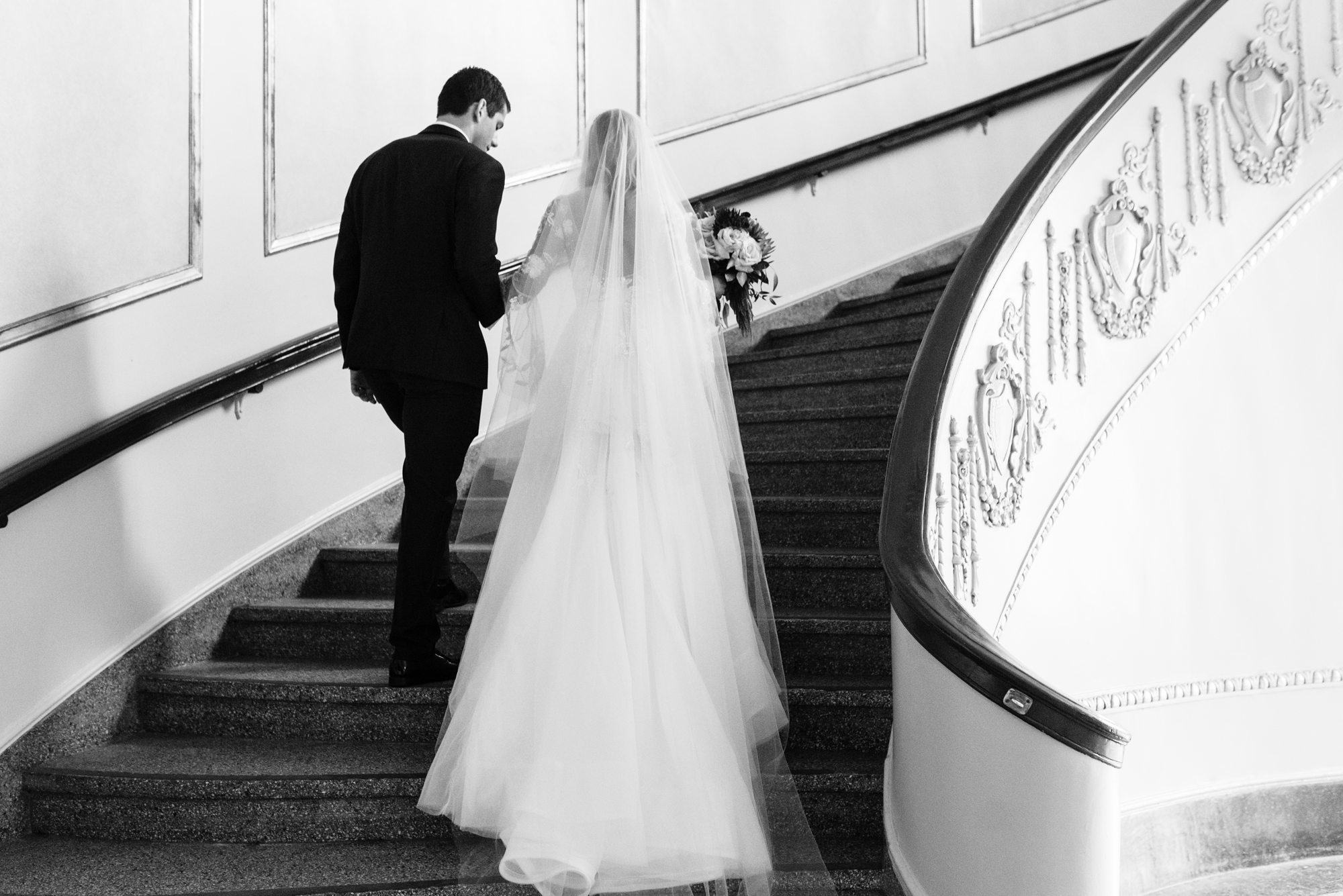 Bride & Groom at the Palais Royale after their wedding ceremony at the St. Paul’s Memorial United Methodist Church