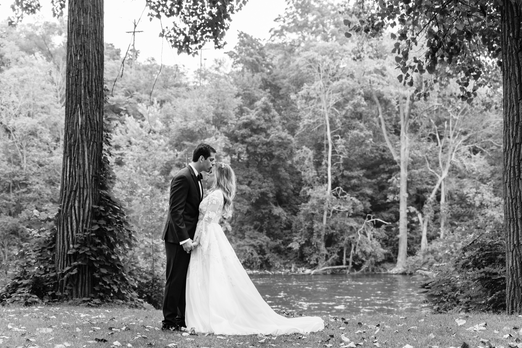 Bride & Groom at Leeper Park after their wedding ceremony St. Paul’s Memorial United Methodist Church