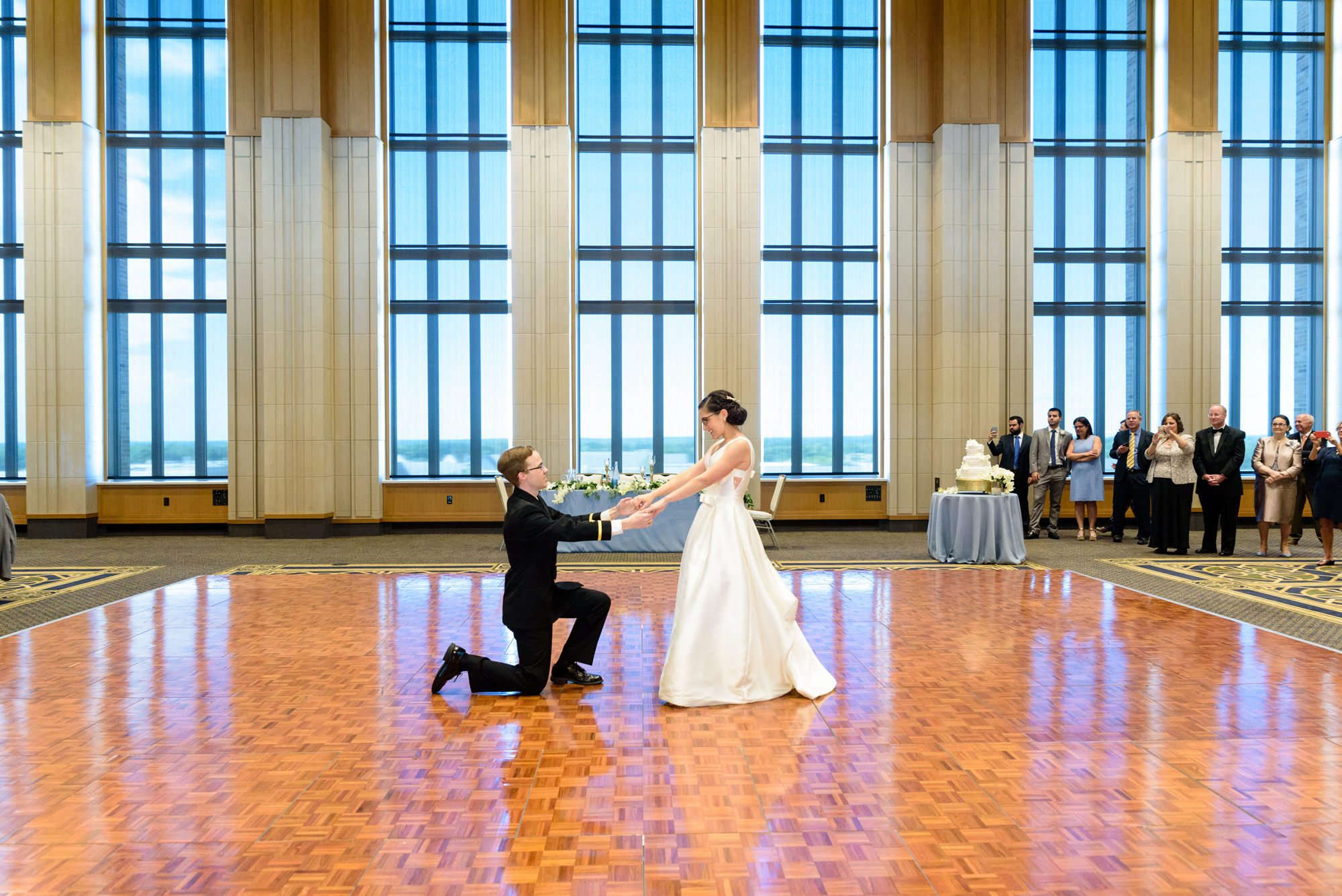 Bride & Groom’s first dance at a Wedding Reception at the Dahnke Ballroom on the campus of the University of Notre Dame