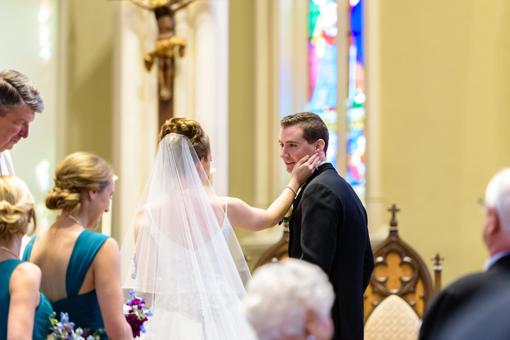 Wedding ceremony at the Basilica of the Sacred Heart on the campus of the University of Notre Dame