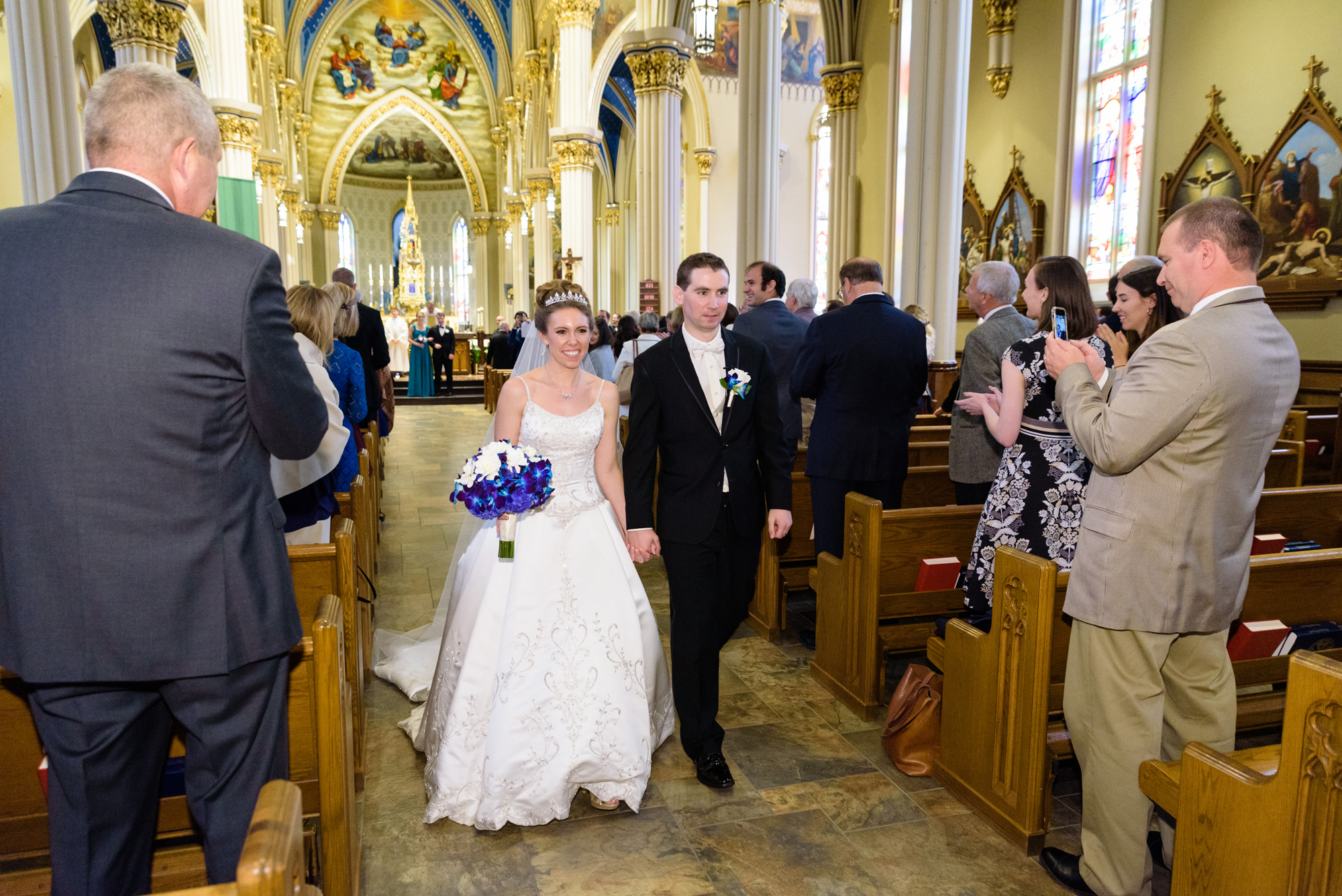 Wedding ceremony at the Basilica of the Sacred Heart on the campus of the University of Notre Dame