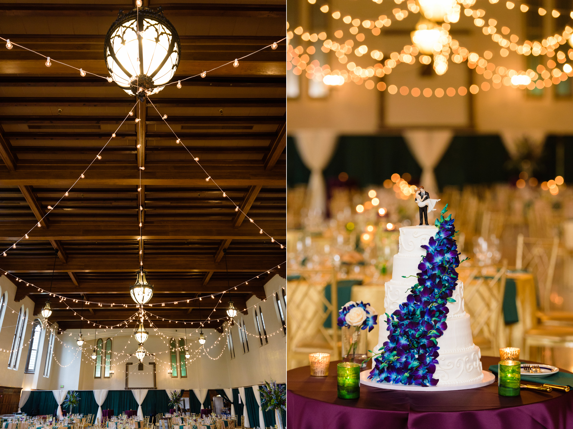 Wedding Reception details at the South Dining Hall on the campus of the University of Notre Dame