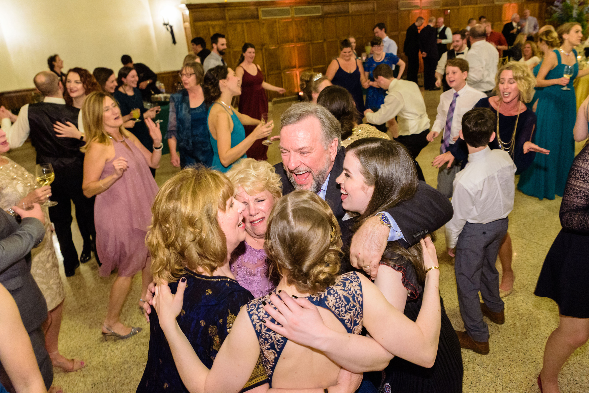 Open Dance floor at a Wedding Reception at at the South Dining Hall on the campus of the University of Notre Dame