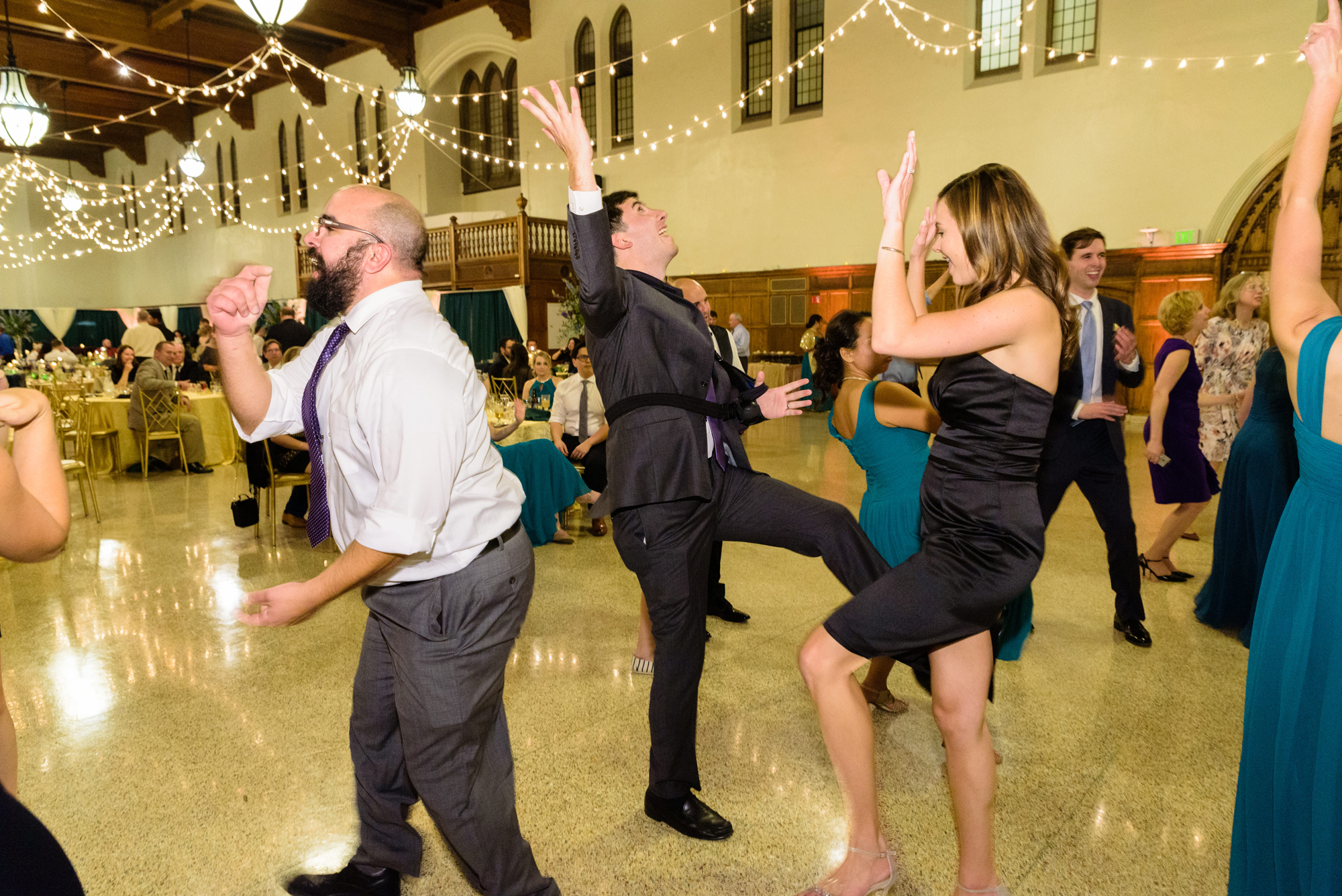 Open Dance floor at a Wedding Reception at at the South Dining Hall on the campus of the University of Notre Dame