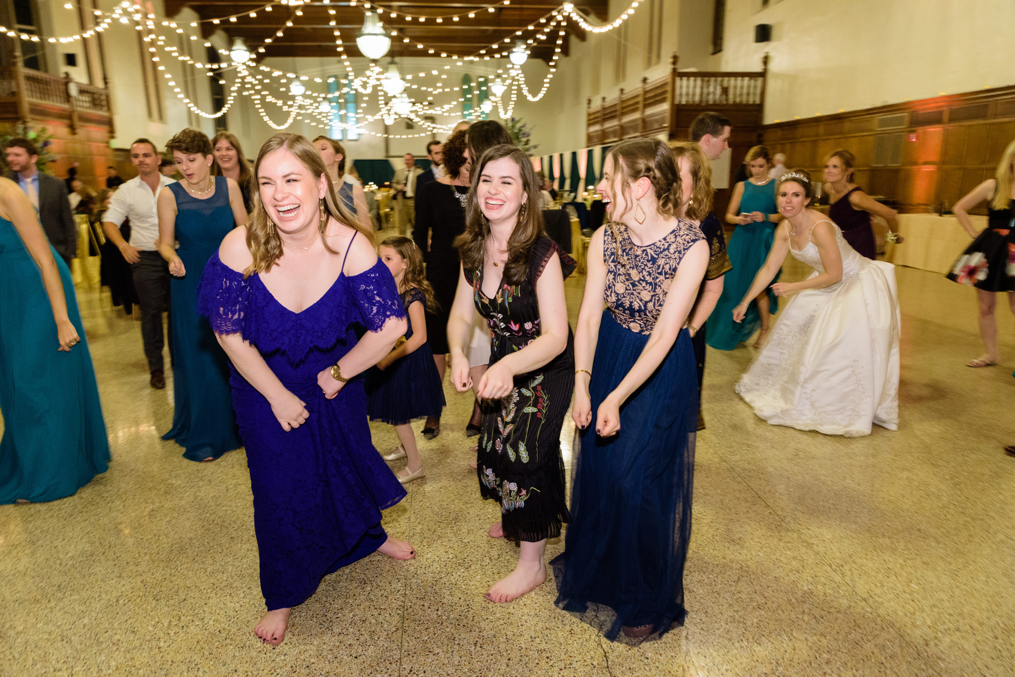 Open Dance floor at a Wedding Reception at at the South Dining Hall on the campus of the University of Notre Dame