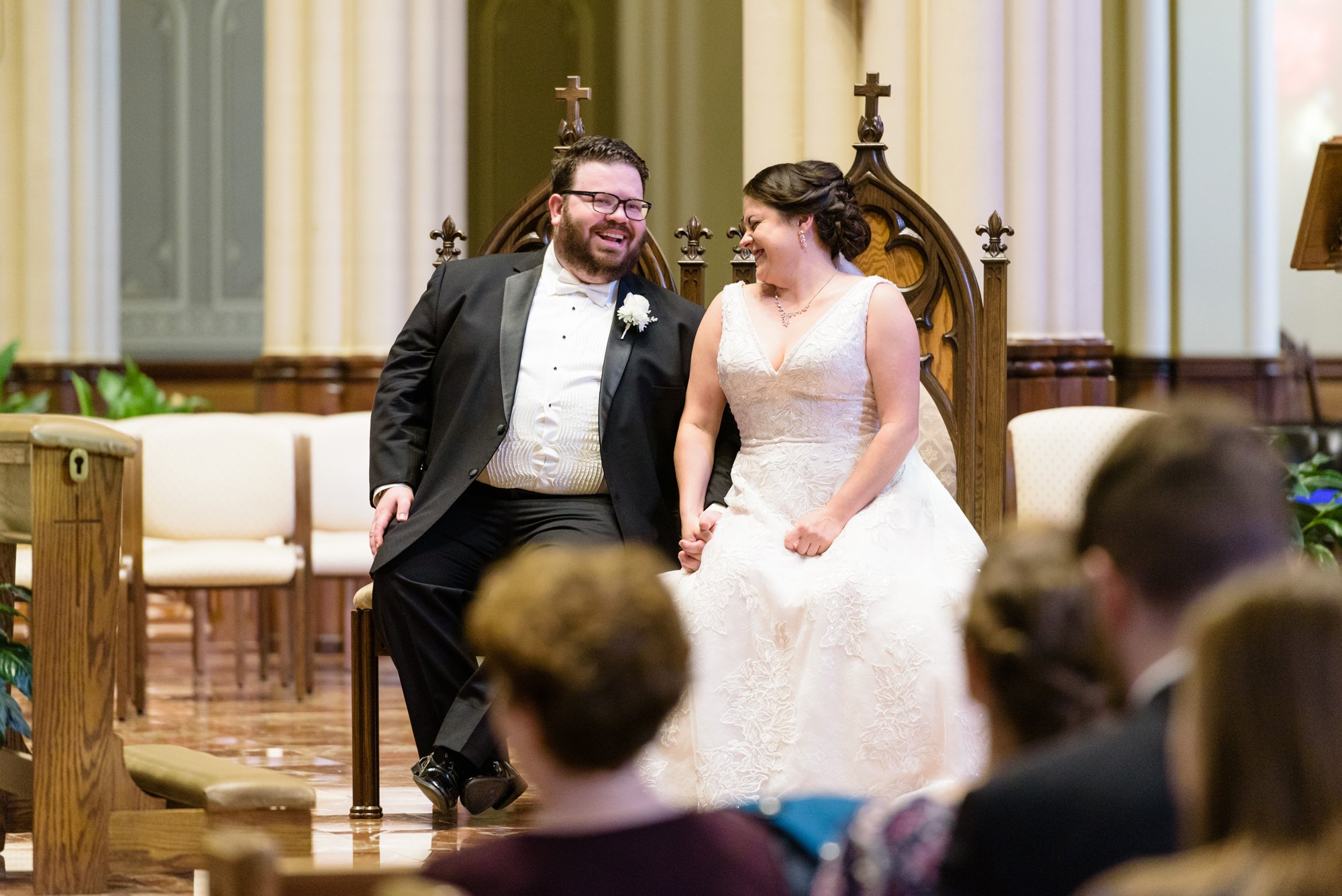 Wedding ceremony at the Basilica of the Sacred Heart on the campus of the University of Notre Dame