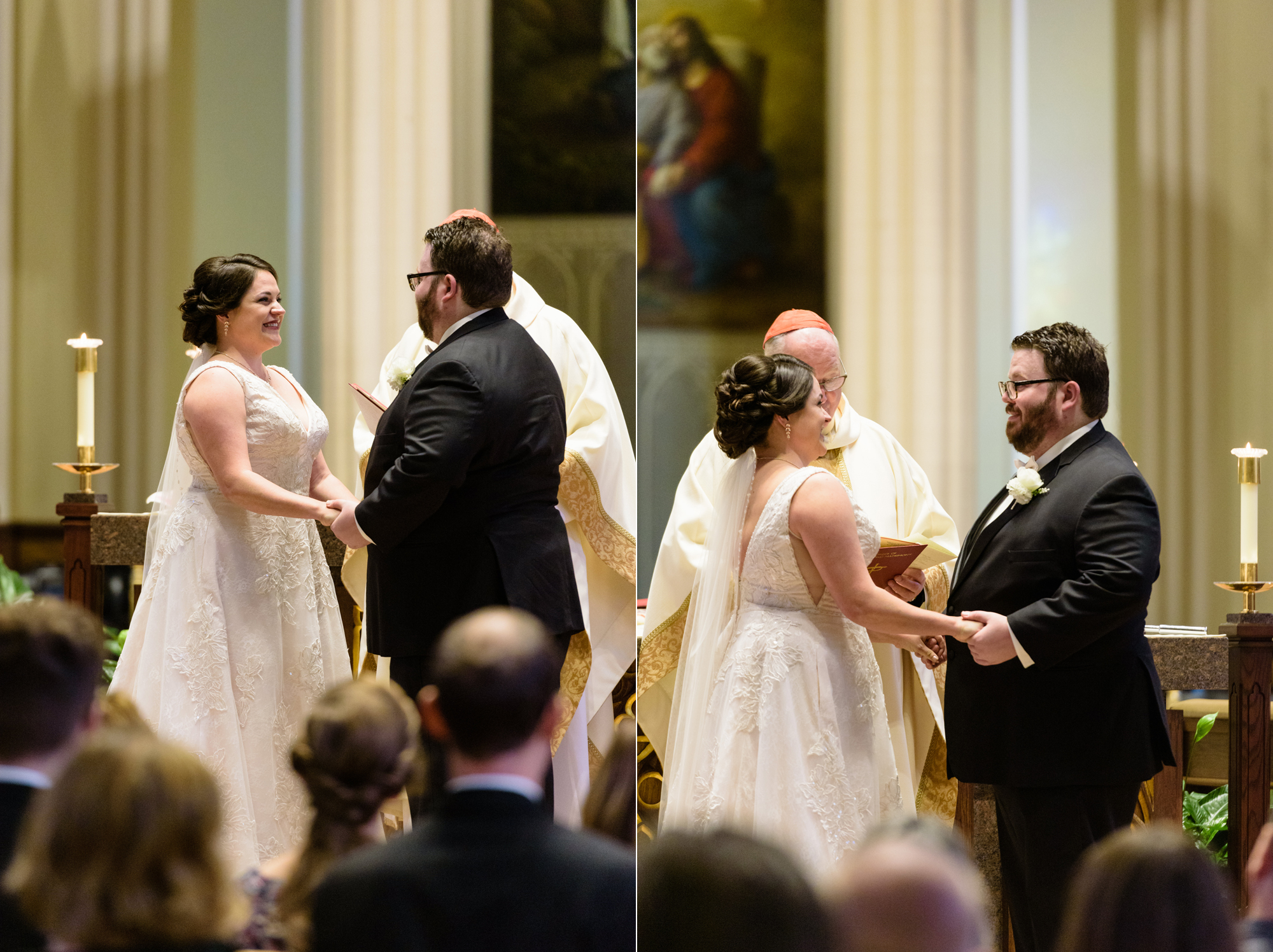 Wedding ceremony at the Basilica of the Sacred Heart on the campus of the University of Notre Dame