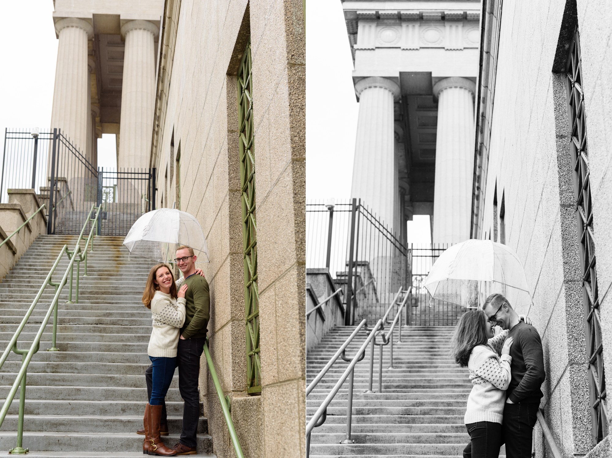 Engaged couple at Soldier Field in Chicago